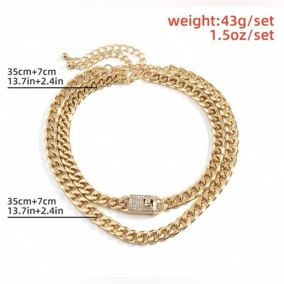 Double Layer Lock Fashion Necklace - Picture 5 of 5